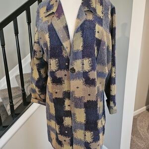 Unbranded – Reversible Jacket/Topper in Bold Fall Colors Blue/Purple (Size 2X)